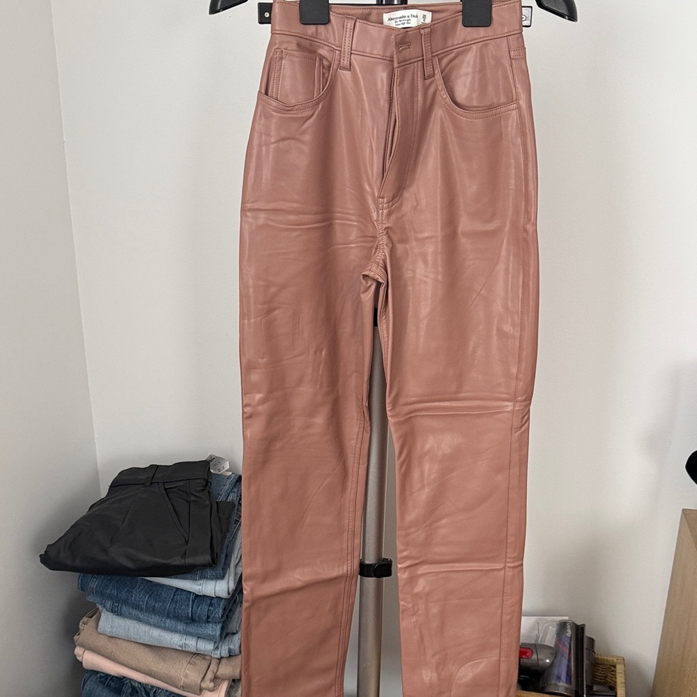 Abercrombie & Fitch Faux Leather Pants - Brown